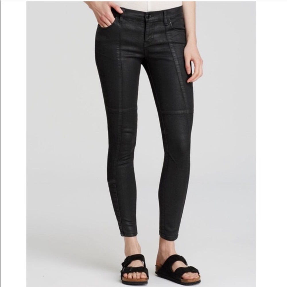 LIKE NEW Free People “Jillian” Moto Coated Jeans